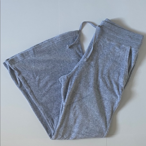 Aerie Gray Flared Sweatpants Velvet Size L - Picture 3 of 6